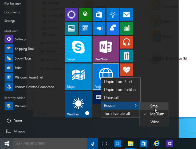 Съвет за Windows 10: Направете пространството на менюто Start ефективно