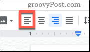 Google Docs ляв бутон за подравняване