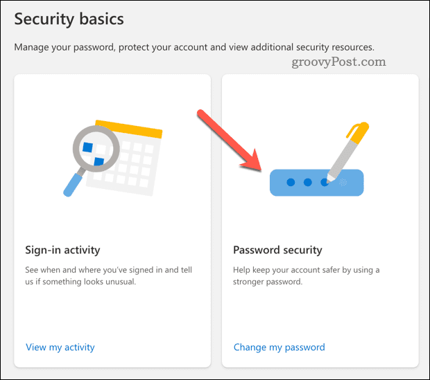 Променете защитата на паролата във вашия акаунт в Microsoft