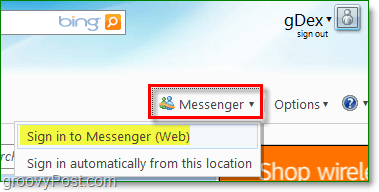 как да използвате Windows Messenger от вашия интернет браузър на Windows Live
