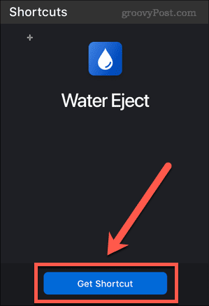 получите пряк път за iphone за изхвърляне на вода