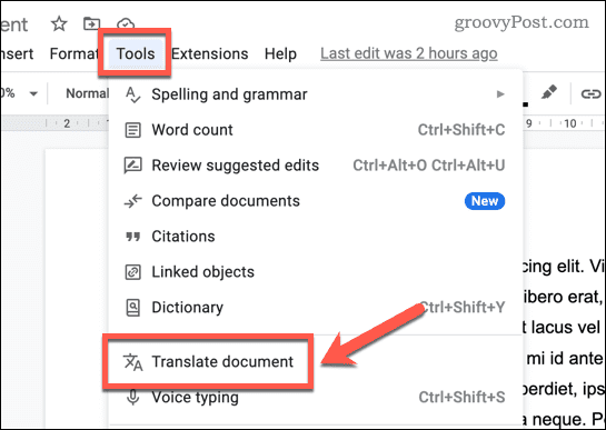Преведете документ в Google Документи