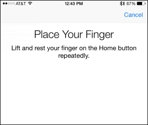 Поставете пръста си - Добавете пръстов отпечатък за Touch ID
