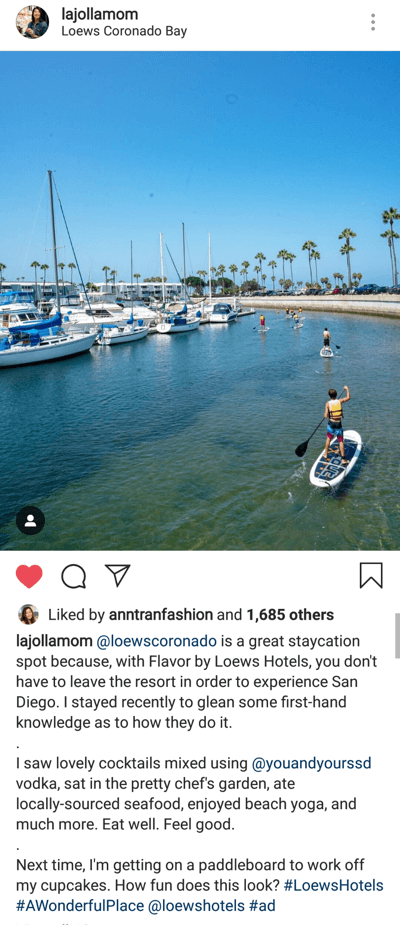 Как да напиша ангажиращи надписи в Instagram, идеален пример за дължина на надписа с множество параграфи от lajollamom