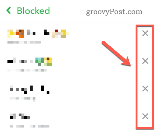 Премахнете блокиран потребител от списъка с блокирани потребители на Snapchat