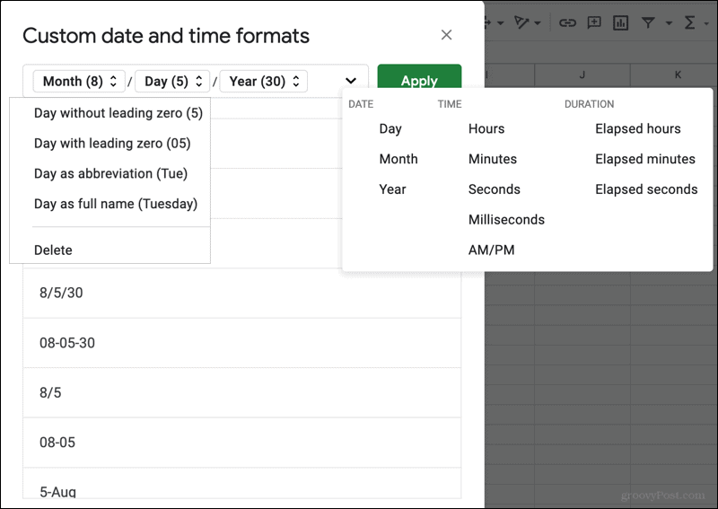 Персонализирани формати за дата и час