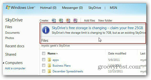 Вземете своите 25GB SkyDrive