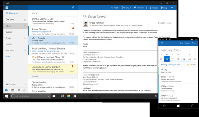 Универсални приложения на Microsoft Office 2016 за Windows 10