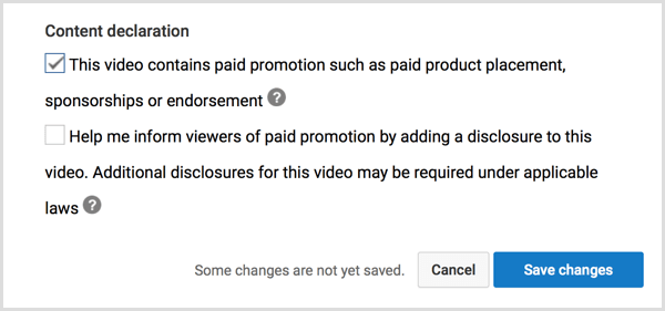 Декларация за съдържание в YouTube