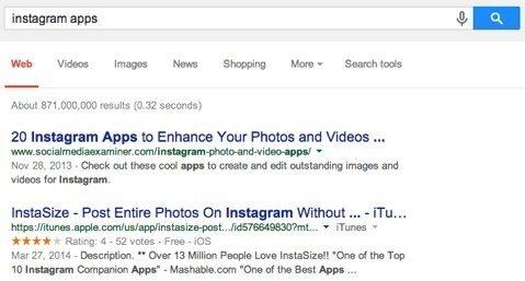 google търсене инстаграм приложения