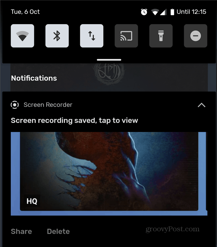 Изтриване на запис на запис на Android Screen Recorder