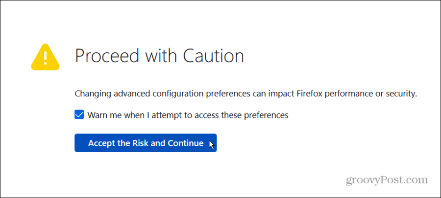 приемам за config risk firefox