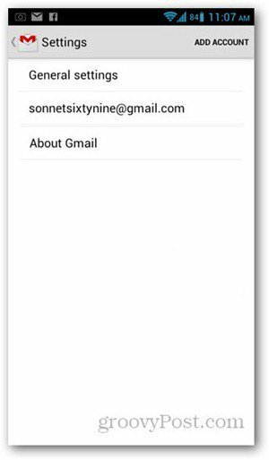 Акаунт за добавяне на Gmail за Gmail
