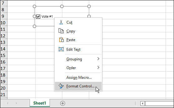 Поставете квадратче за отметка в Microsoft Excel