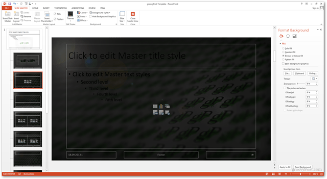 Шаблон за Office 2013 Създайте Направете персонализиран дизайн POTX Персонализирайте ръководството за слайдове за слайдове Как да направите фон