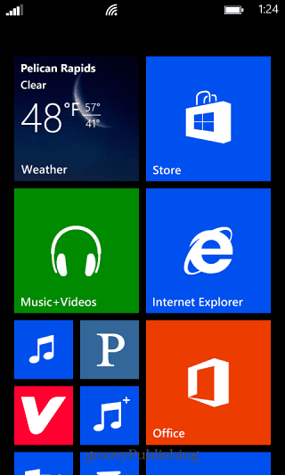Начална страница на Windows Phone