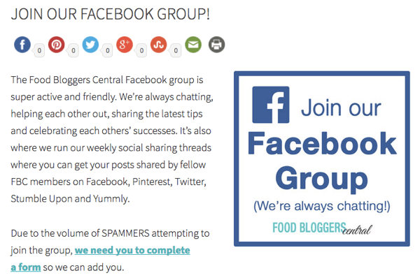 Поканете посетителите на уебсайта да се присъединят към вашата група във Facebook.