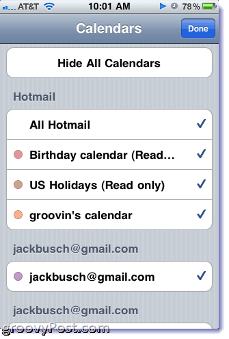 Hotmail Календар