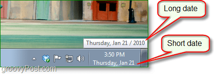 Снимка на Windows 7 - дълга дата vs. кратка дата