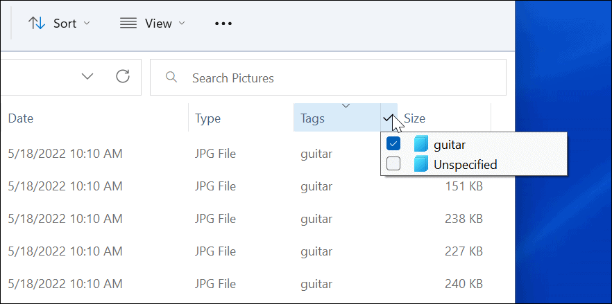 Добавяне на етикети към файлове в Windows 11