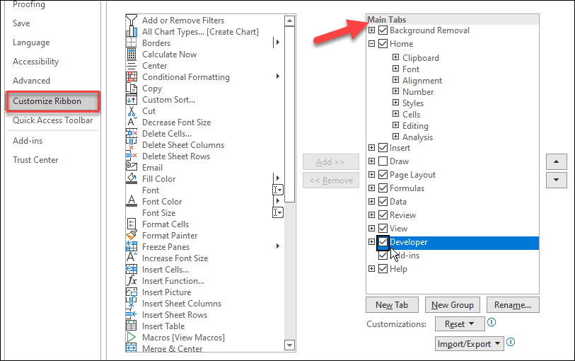 Поставете квадратче за отметка в Microsoft Excel