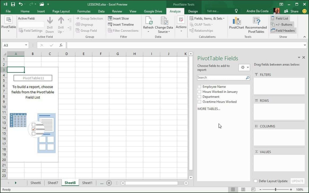 Как да създадете оборотна таблица в Microsft Excel