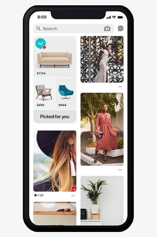 Pinterest представи по-специални и персонализирани препоръки за пазаруване в Началната емисия с разглеждани каталози и персонализирани центрове с идеи за пазаруване.