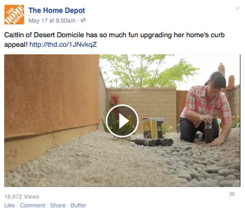 видео за домашно депо във facebook