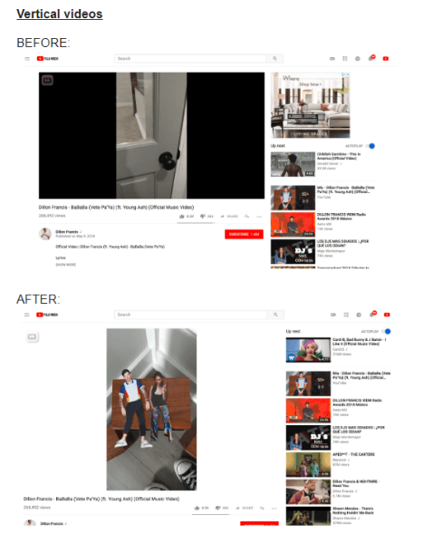 YouTube актуализира начина, по който вертикалните видеоклипове се гледат на работния плот.