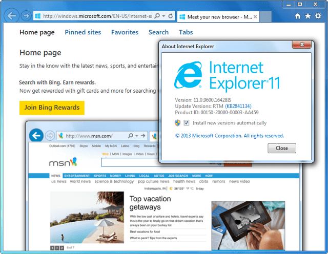 Internet Explorer 11 сега е наличен за Windows 7