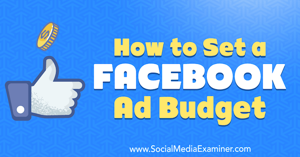 Как да зададете Facebook рекламен бюджет от Logan Mayville в Social Media Examiner.
