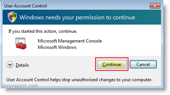 Задайте поведение на потребителския акаунт за контрол на потребителските акаунти (UAC) Windows Vista