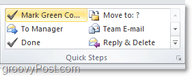 персонализирайте списъка с бързи стъпки в Outlook 2010