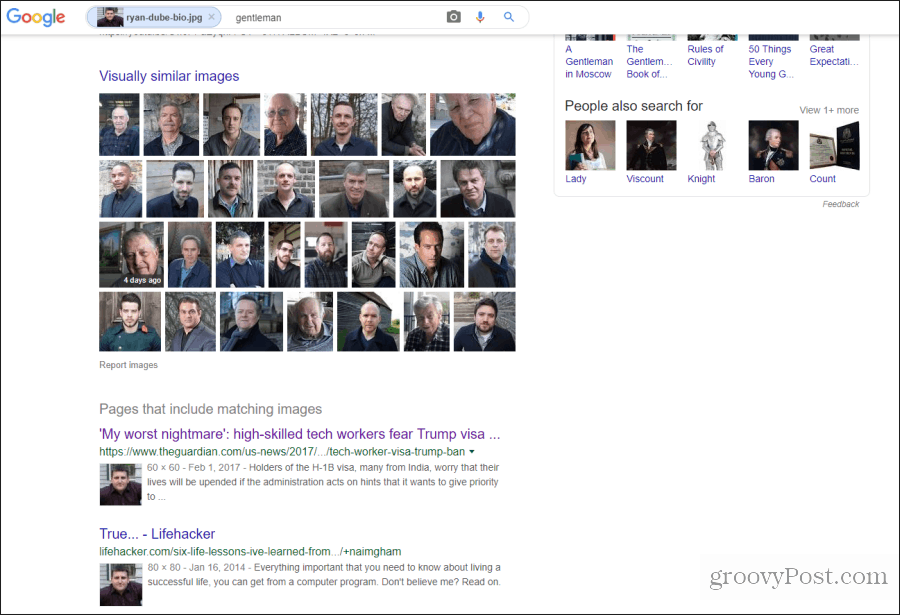 търсене на лице в Google