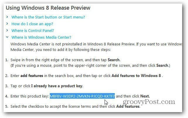 Инсталирайте Windows Media Center на Windows 8 Review Preview