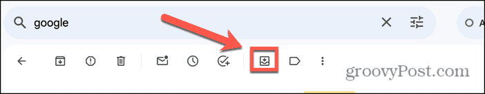 gmail икона за преместване във входящата кутия