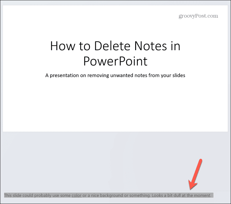 PowerPoint подчертани бележки