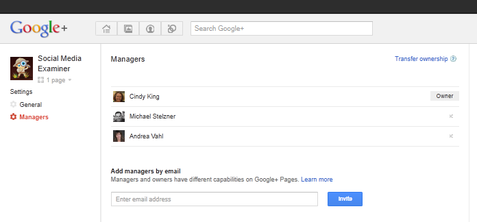 google + мениджъри