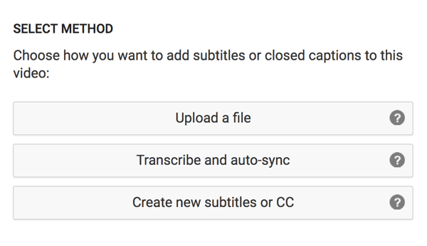 Изберете опцията за качване на вашия преведен файл с надписи.