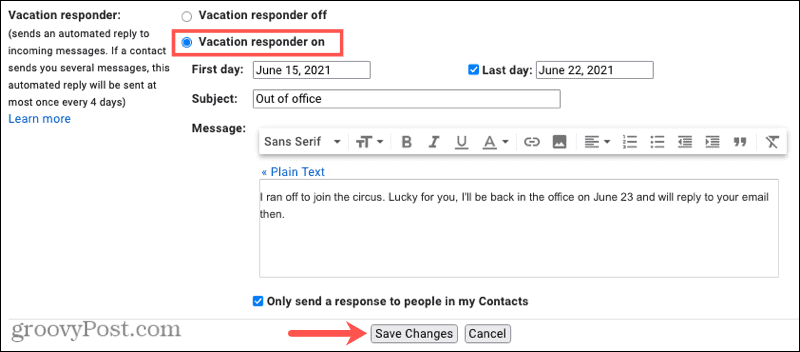 Отговорник за ваканция в Gmail онлайн 