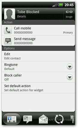 HTC Android Block обаждащ се