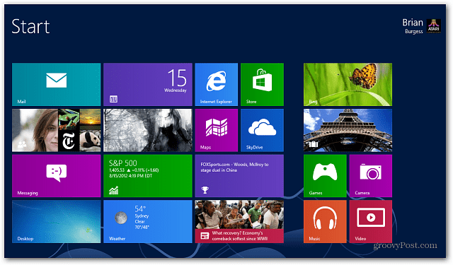Начален екран на Windows 8 Live Tiles