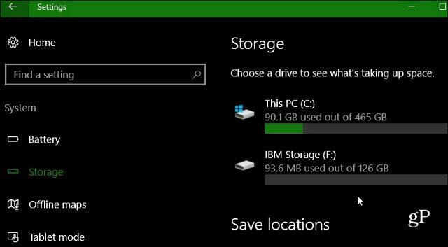 Windows 10 съхранение