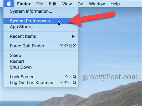 Изберете System Preferences на Mac