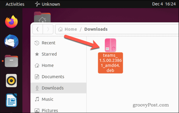 Отворете инсталационния файл на Microsoft Teams в Ubuntu