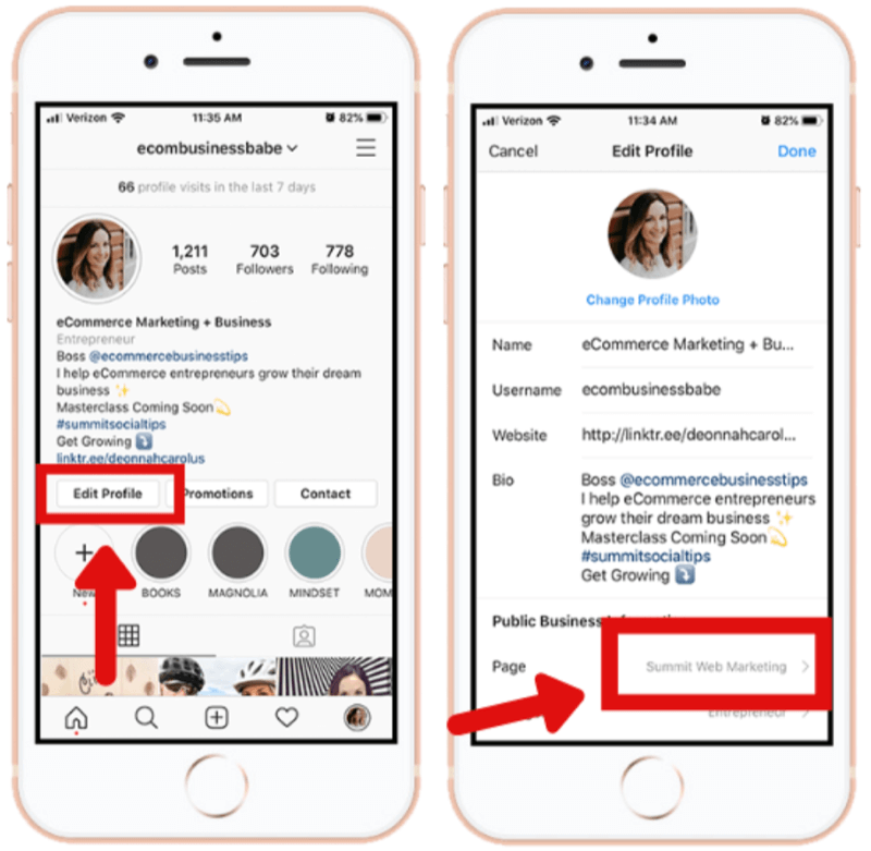 как да свържете бизнес акаунта в Instagram със страницата във Facebook в приложението Instagram