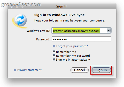 Windows Live Sync Beta на OS X