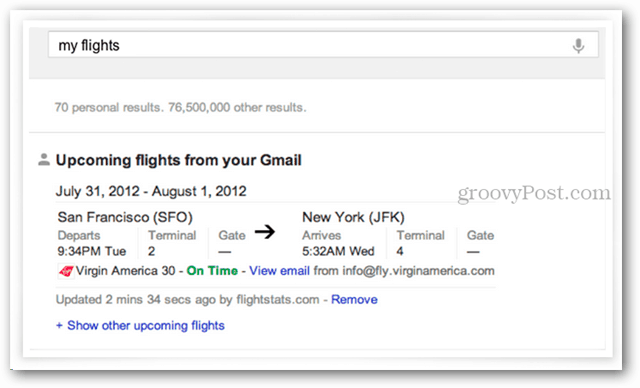 Как да активирате резултатите от Gmail в Google Търсене