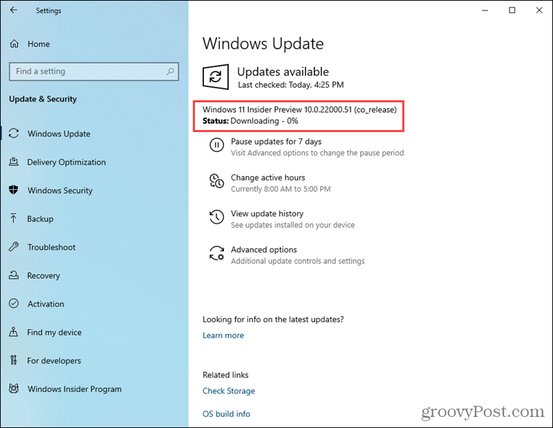Изтегляне на компилация за Windows 11 Preview