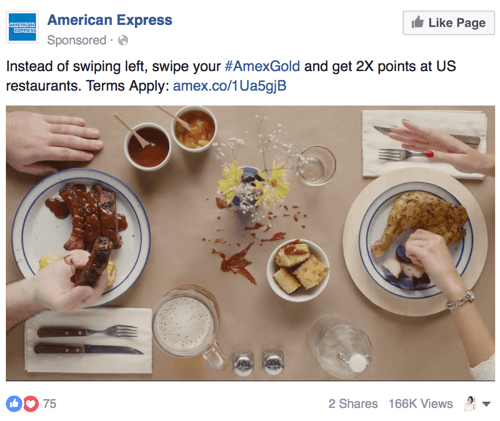 American Express facebook видео